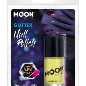 Moon Glow - Neon UV Glitter Nail Polish, Yellow