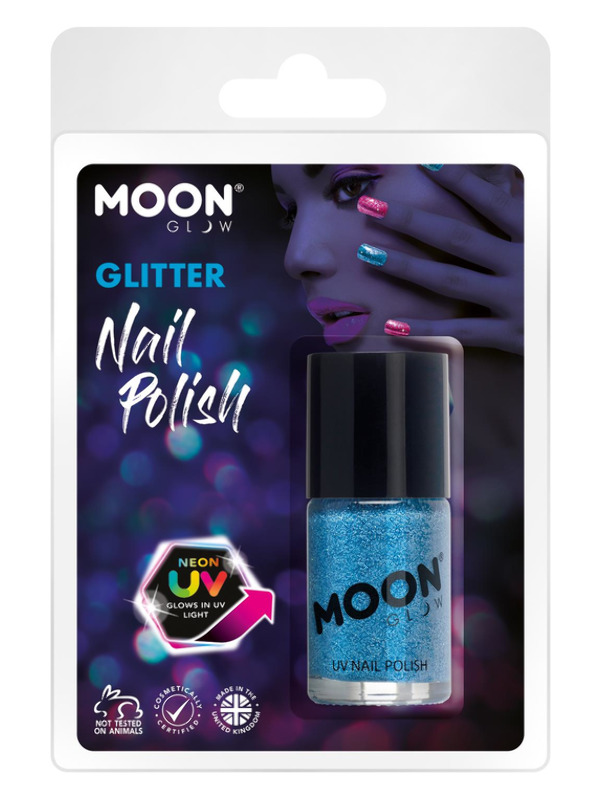 Moon Glow - Neon Uv Glitter Nail Polish, Blue