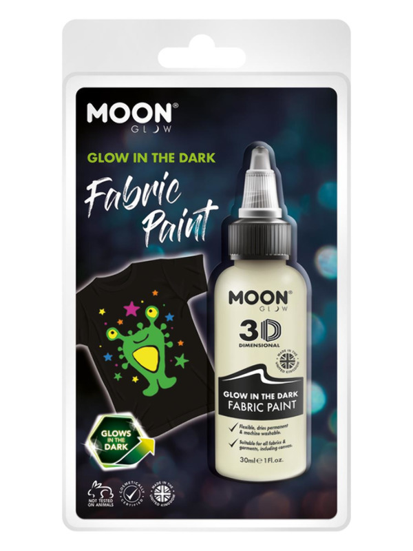 Moon Glow - Glow in the Dark Fabric Paint, Clear