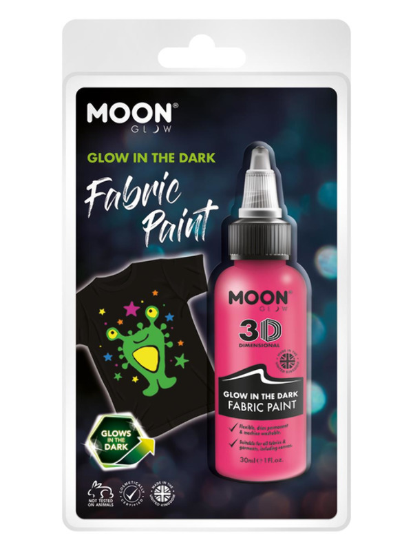 Moon Glow - Glow in the Dark Fabric Paint, Pink