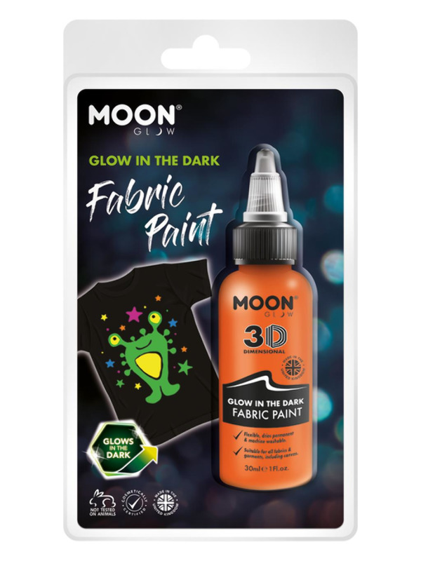 Moon Glow - Glow in the Dark Fabric Paint, Orange