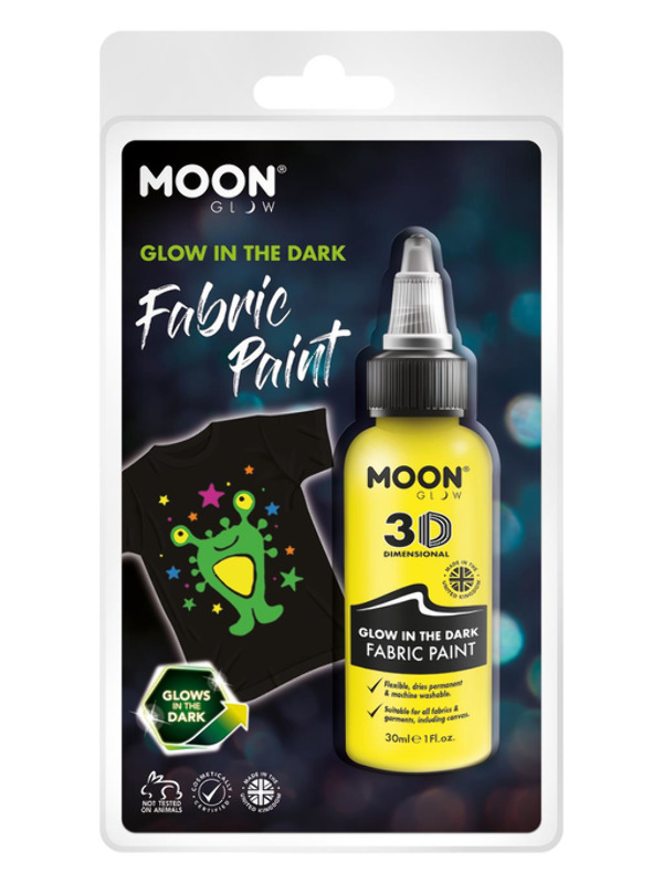 Moon Glow - Glow in the Dark Fabric Paint, Yellow