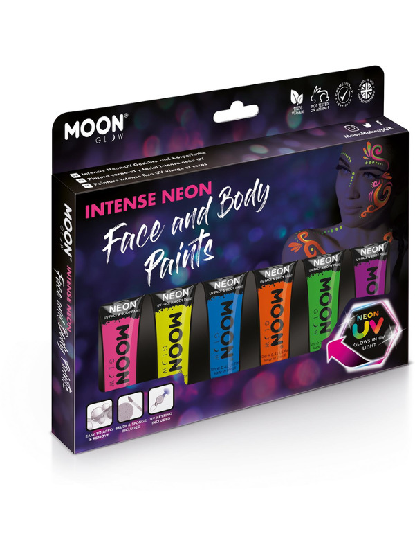 Moon Glow Intense Neon UV Face Paint, Assorted