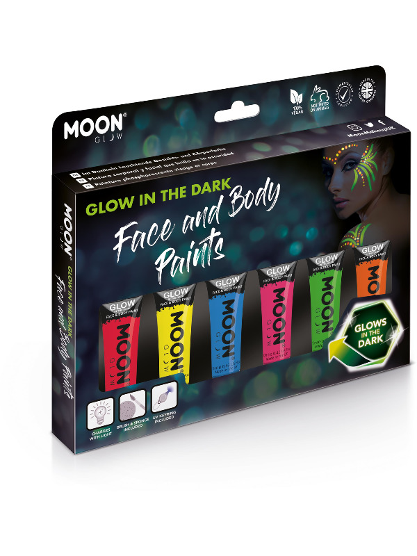 Moon Glow - Glow in the Dark Face Paint, Assorted