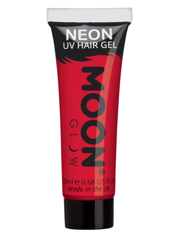 Moon Glow Intense Neon UV Hair Gel, Red