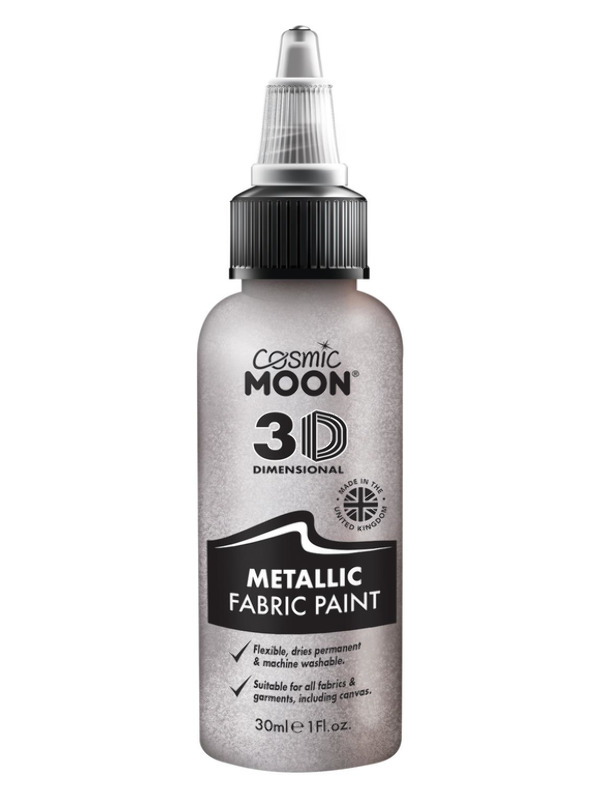 Cosmic Moon Metallic Fabric Paint, Silver