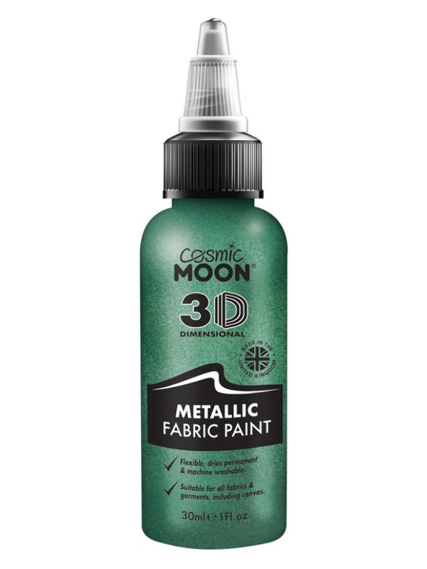 Cosmic Moon Metallic Fabric Paint, Green