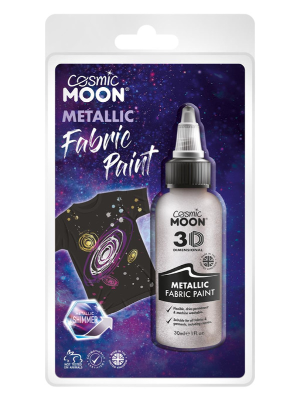 Cosmic Moon Metallic Fabric Paint, Silver