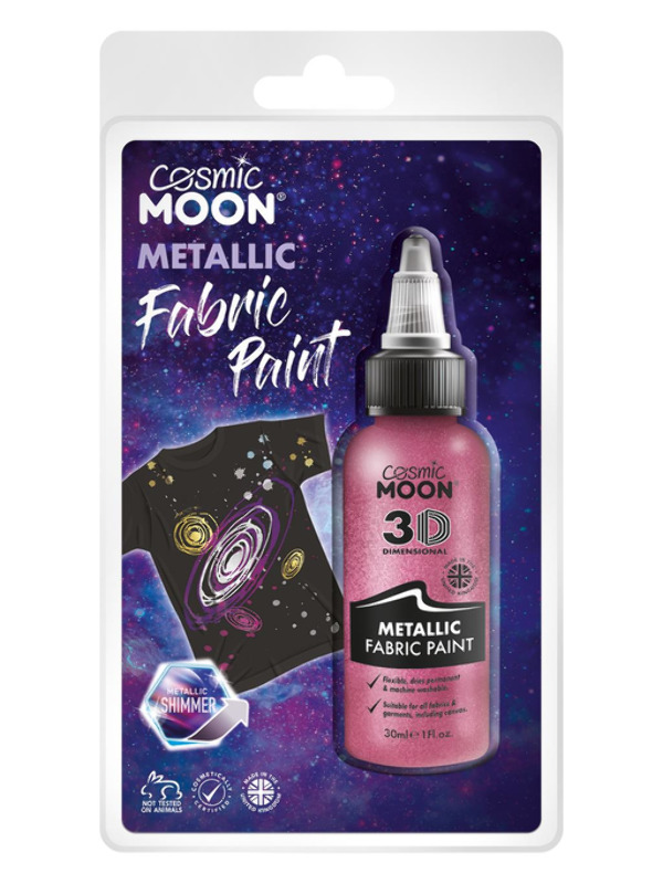 Cosmic Moon Metallic Fabric Paint, Pink