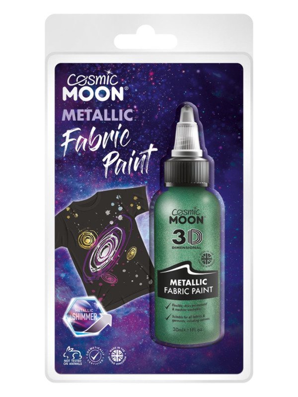 Cosmic Moon Metallic Fabric Paint, Green