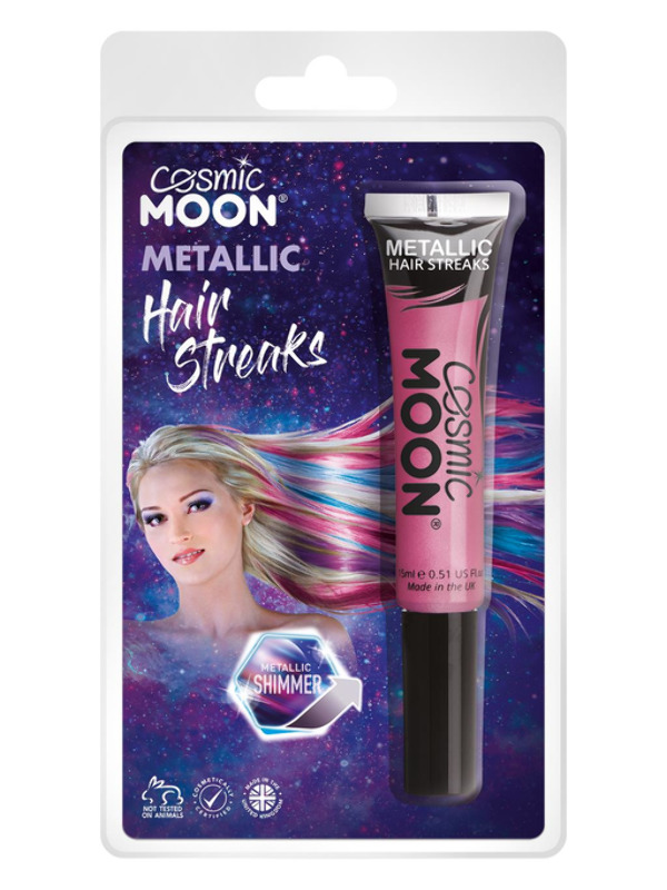 Cosmic Moon Metallic Hair Streaks, Pink
