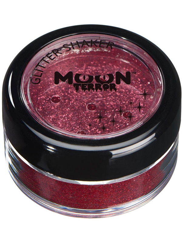 Moon Terror Halloween Glitter Shakers, Red