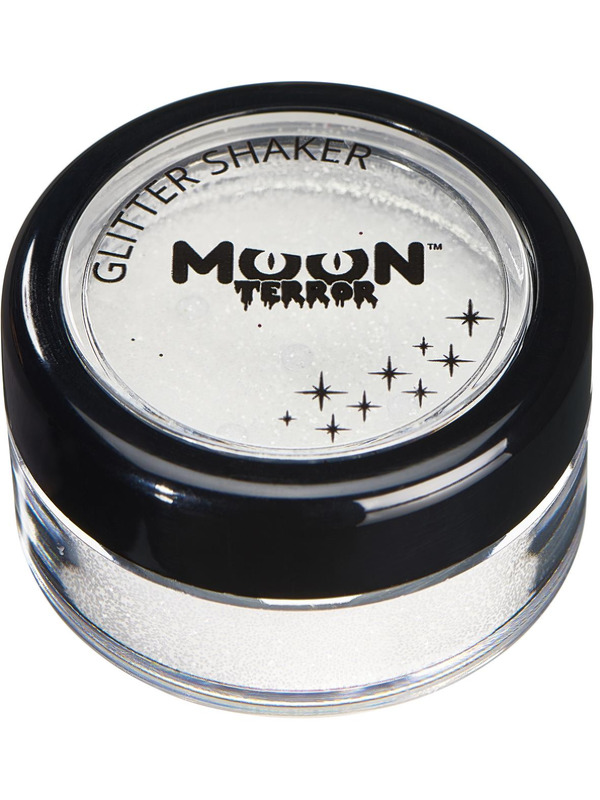 Moon Terror Halloween Glitter Shakers, White