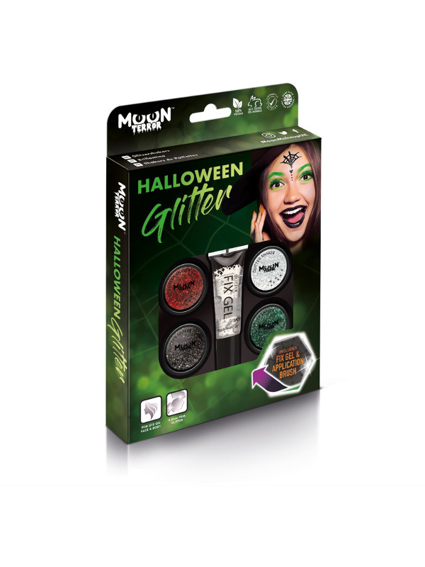 Moon Terror Halloween Glitter Shakers, Assorted